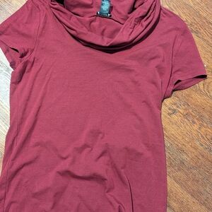 Ann Taylor Deep Red Cowl Neck Top